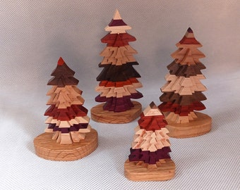 wooden decorative trees, freestanding trees, set of 4 trees