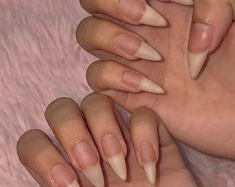 Hyper Realistic Nails Hyper Realistic press on nails Realistic Handmade Gel Press Ons Semi Transparent Base