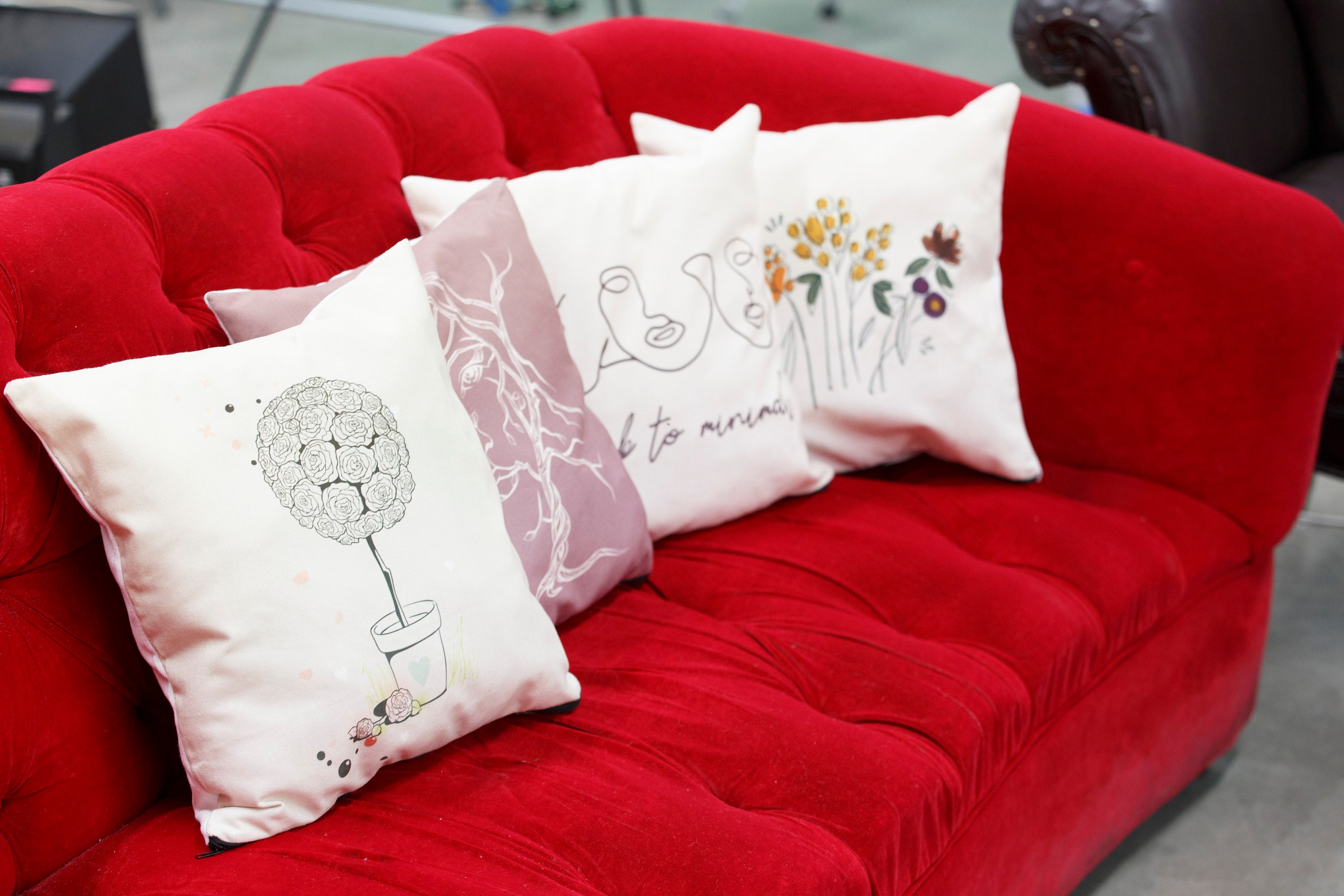 Minimal Drawing Pillow With Cover Outdoor Patio Pillow Art Etsy UK