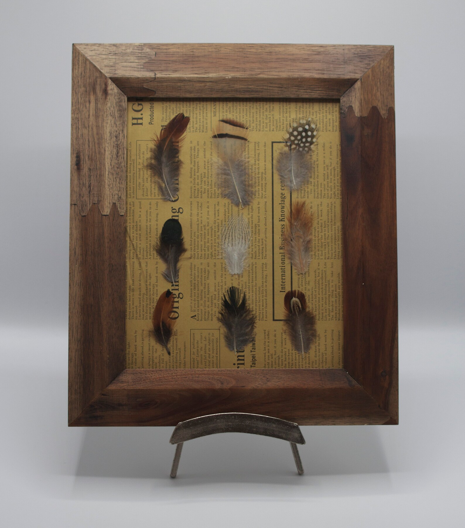 Handmade feather framed wooden decor art piece hanging Etsy