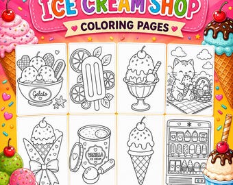 30 Ice Cream Coloring Pages for Adults and Teens | Summer Coloring Book | Cozy Desserts | Sweet Treats | Printable PDF