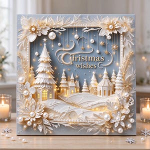 Kit de peinture diamant encadré avec perles et outils d'application inclus, décoration murale sur le thème de Noël et des animaux, cadeau idéal pour les fêtes.