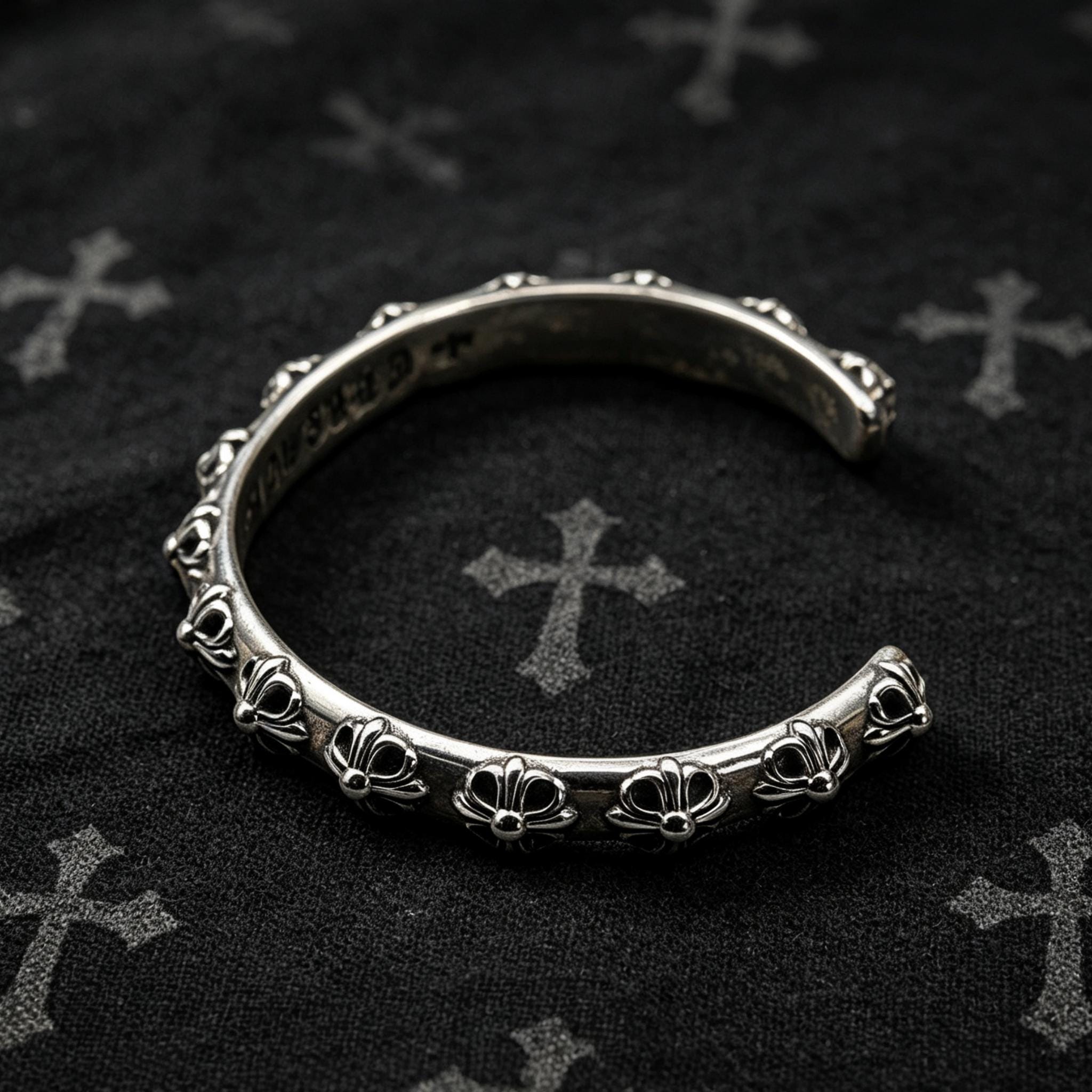 Chrome Hearts Silver Flower Bracelet - Etsy