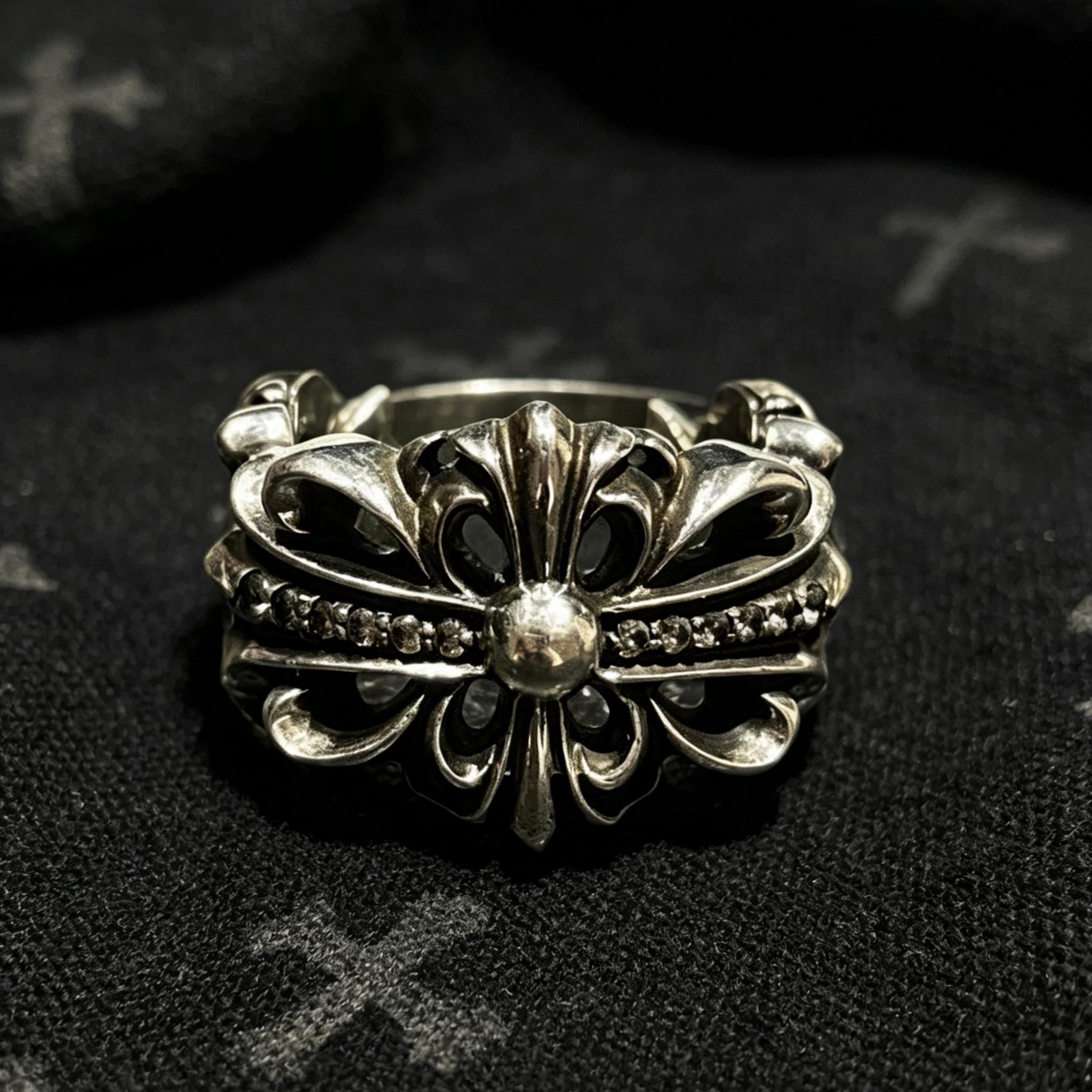 Floral Cross Ring - Etsy