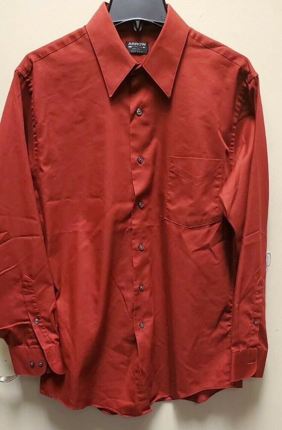 Arrow Men's Large Wrinkle Free Dark Red 