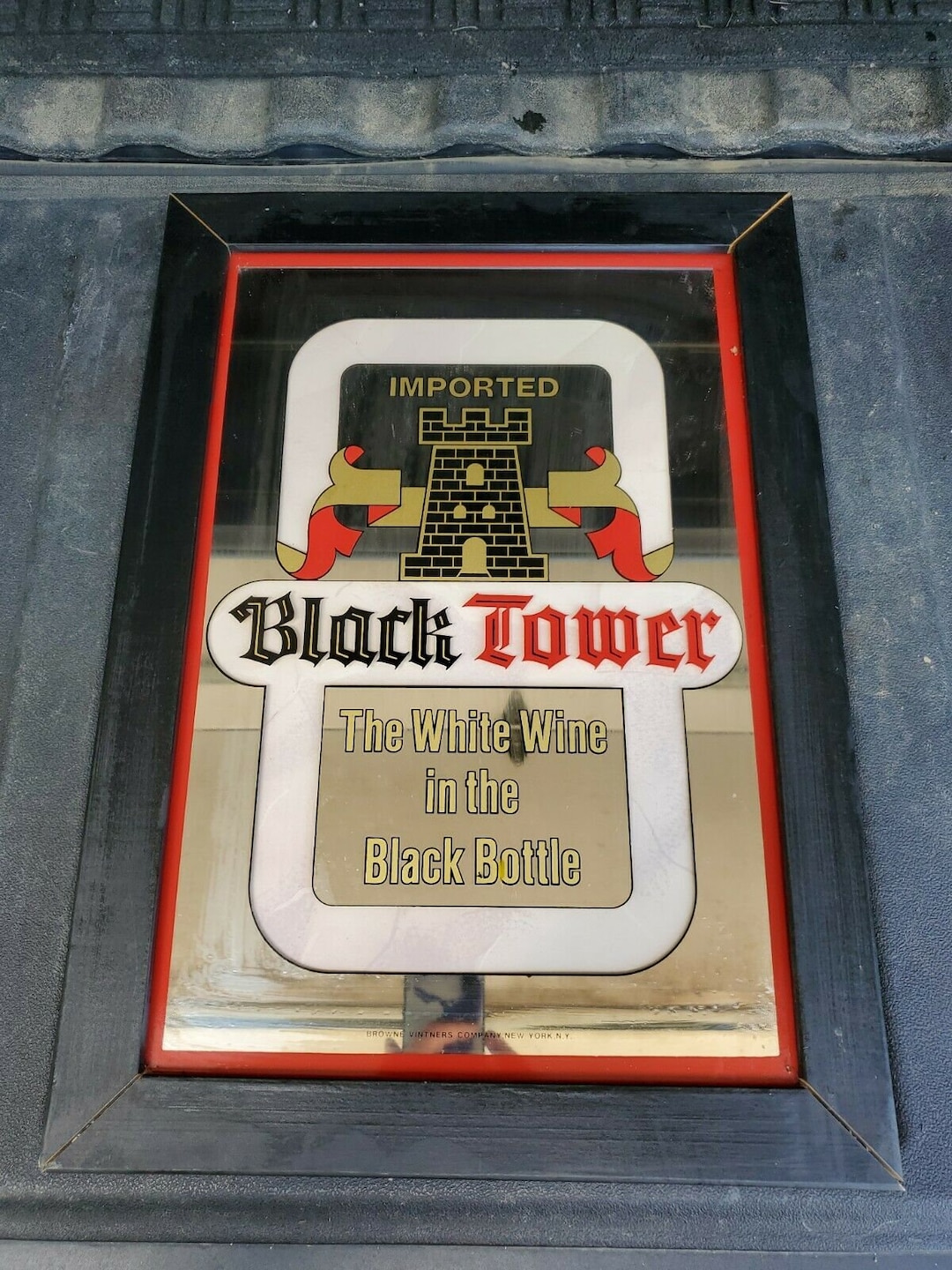 Black Tower White Wine in Black Bottle Bar Beer Advertising Mirror Etsy