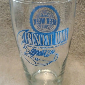 Crescent Moon Omaha Original Ale House Beer Glass Brewery Micro Week 2013 g125