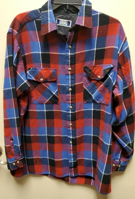 Vintage Sutter And  Grant Plaid Flannel Lined Long