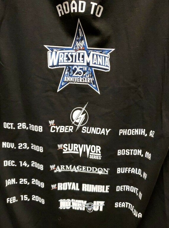 Road to Wrestlemania 2008 2009 25th Anniversary Med T Shirt