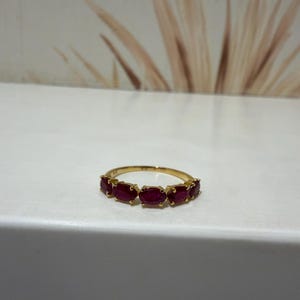 Ruby Cluster Ring / Ruby and Gold Ring/ Unique Ruby 10K Gold Stackable Ring / Ruby Ring Gold / Natural Ruby Band 14k Gold /Gifts For Her