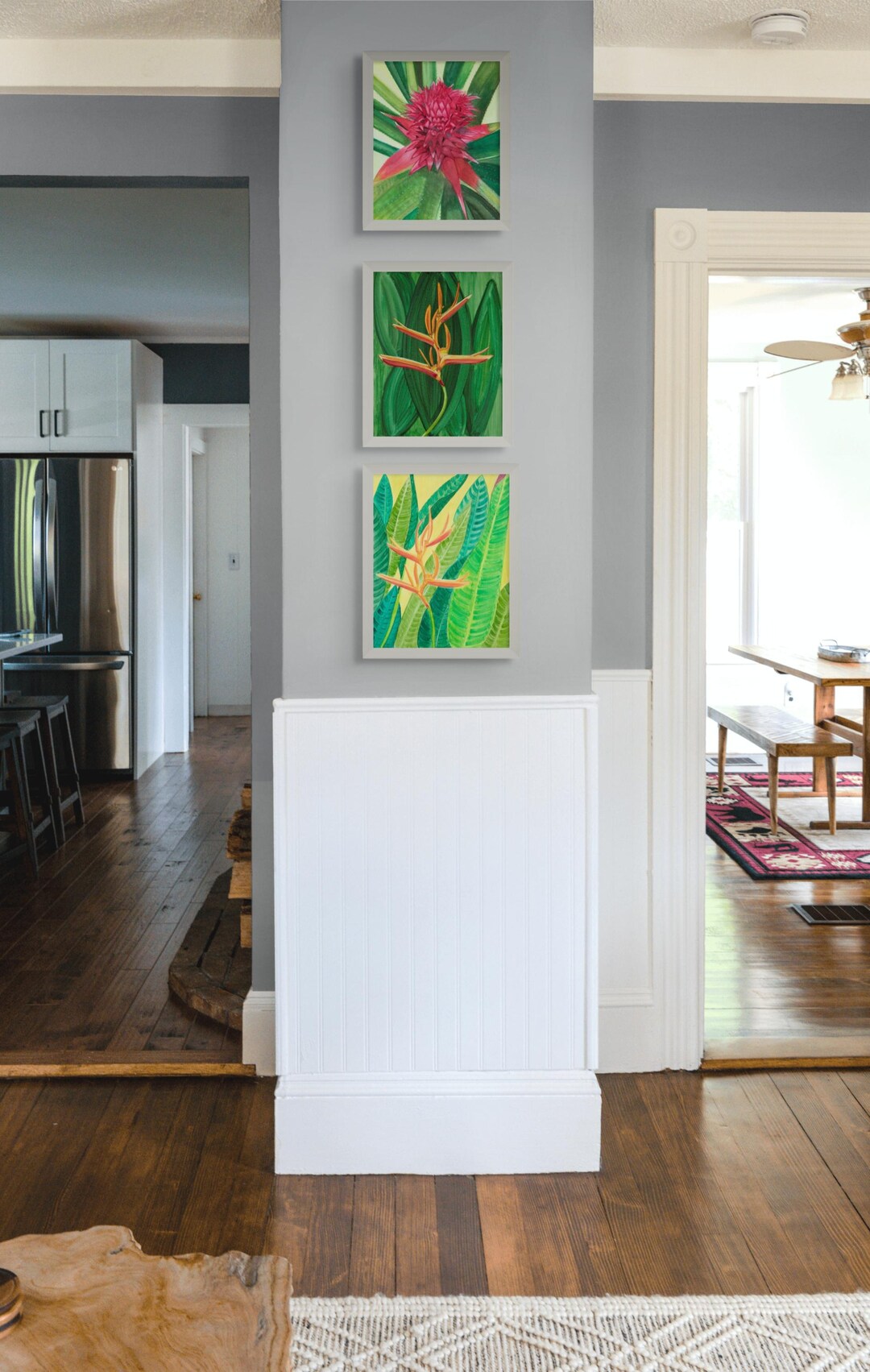 Set of 3 Tropical Wall Art Prints 8x10, Small Botanical Gallery Wall ...