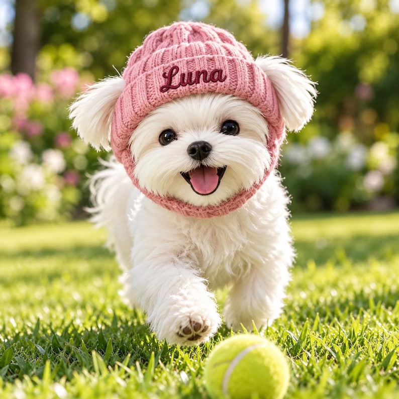 2026 Personalized Dog Winter Hood, Cozy Knitted Earflap Cap With Chin ...