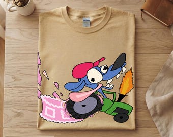 Oversized Graphic Tee "Tractor" – Heavyweight Cotton Unisex Shirt, Unique Cartoon Illustration, Cool Streetwear Aesthetic