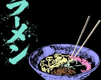 Camiseta Ramen Japonés, Playera de Fideos Kawaii Anime, Regalo Foodie Amante de Japón, Camiseta Estética Cuenco Ramen Unisex