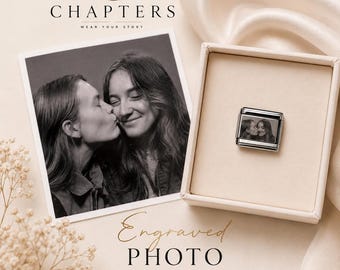 Custom Photo Charm for Italian Charm Bracelet  | Engraved Picture Link