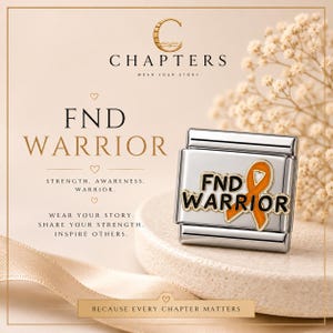 Functional Neurological Disorder Warrior Charm | Stainless Steel Italian Bracelet Link, Chronic Illness Awareness