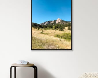 Flatirons Summer Sky Photo Print, Boulder Colorado Wall Art