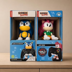 Supporto per telefono di Sonic the Hedgehog, supporto per controller di Amy Rose, personaggio di Cable Guys, espositore da scrivania per PS5, Xbox e Switch, regalo per gamer