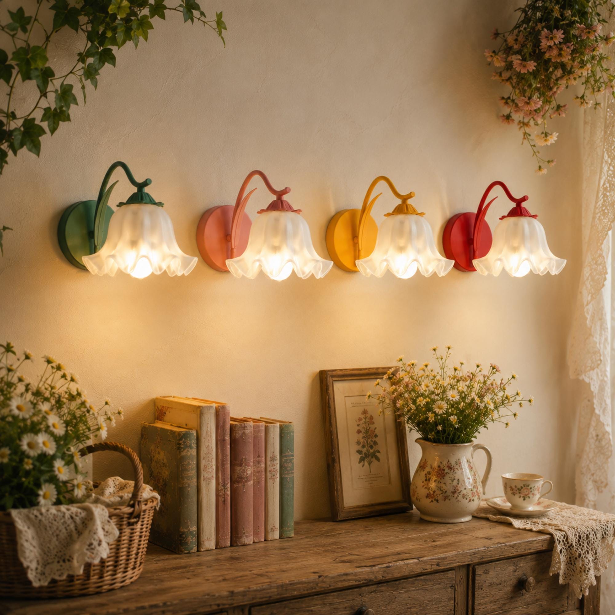 Vintage flower lamp - Etsy 日本