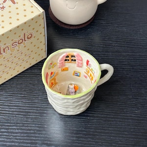 Taza de cerámica hecha a mano, taza de café pintada a mano con un toque original, taza de cerámica única, taza de té acogedora. (A010)