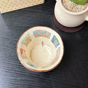 Bol decorativo de cerámica hecho a mano / Escena de museo de arte en miniatura 3D / Decoración para el hogar inspirada en galerías de arte / Regalo para amantes del arte (B007)