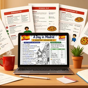 Buntes Spanisch A1 PDF Arbeitsbuch mit interaktiven Lernaktivitäten und Sofort-Download Bild 4