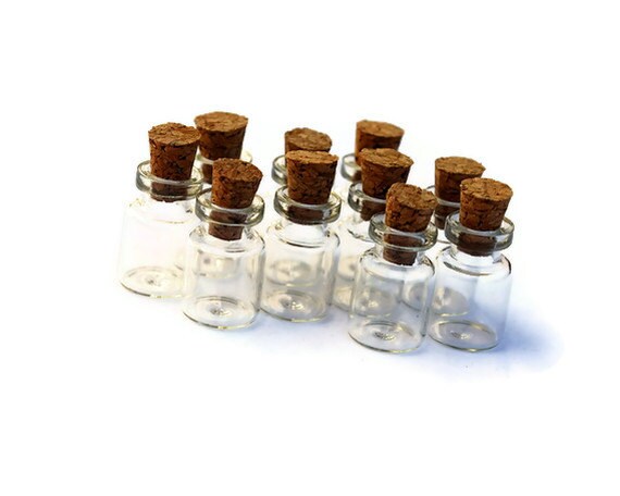 Tiny Glass Jars with Wood Cork, Glass Vial, Cork Jar, glass jar, jars…
