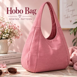 Hobo Bag Sewing Pattern PDF | Slouchy Shoulder Bag | Denim Jeans Bag Pattern | Upcycled Hobo Purse | Lined Bag with Inner Pocket