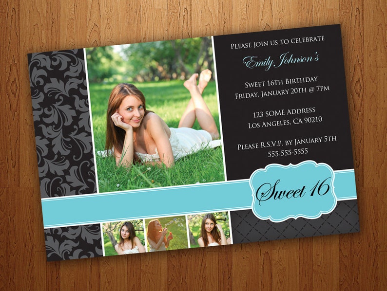 Printable Sweet 16 Invitations Sweet Sixteen Invitations Etsy