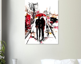Romantic Travel Art Print from Original Watercolor Print