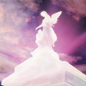 Anjo da noite - cartão de saudação ou nota.