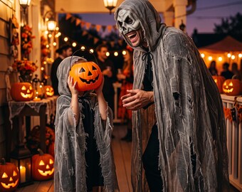 Capas de Halloween para adultos y niños; aptas para personalizarlas; ideales para fiestas de Halloween y como accesorios para cosplay.