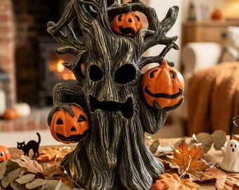 Decoración de Halloween, Calabaza de Halloween, Calabaza Fantasma, Accesorio de Terror, Decoración de Mesa, Decoración para Interiores/Exteriores, Fiesta de Halloween y Cosplay.