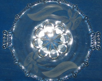 Vintage glass cake plate