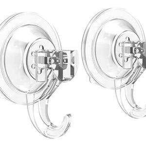 Plastic Suction Cup Hook – Reusable Duty Hook for Windows/Tiles, Flat Surfaces x 2