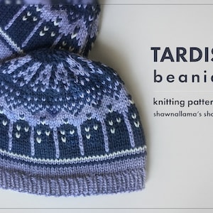 Knitting Pattern - TARDIS Beanie from Doctor Who