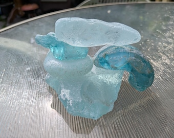 Aqua sea glass set, 5 pieces of Ontario Lake beach glass