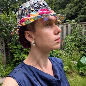 Stained glass fedora hat, unique colorful statement piece, wearable art image 11