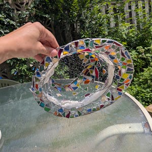 Stained glass fedora hat, unique colorful statement piece, wearable art image 16