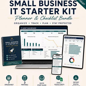 Small Business IT Starter Kit, Excel Asset Tracker, Help Desk and License Management Templates