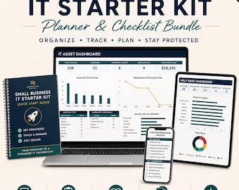Small Business IT Starter Kit, Excel Asset Tracker, Help Desk and License Management Templates