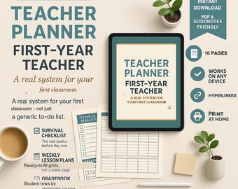 First-Year Teacher Planner PDF | Undated | Clickable Navigation | GoodNotes Any Device | New Teacher Gift