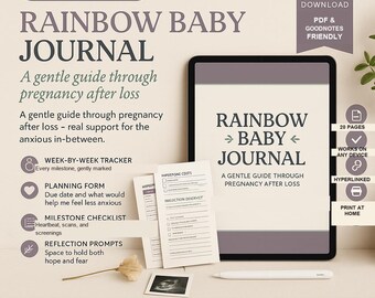Rainbow Baby Journal PDF | Undated | Clickable Navigation | GoodNotes Any Device | Rainbow Baby Gift