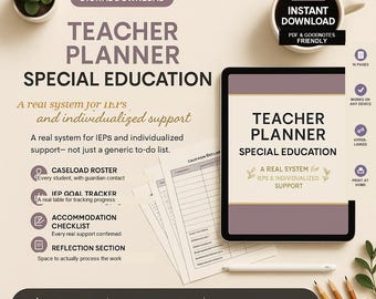 Special Education Teacher Planner PDF | Undated | Clickable Navigation | GoodNotes Any Device | SPED Teacher Gift