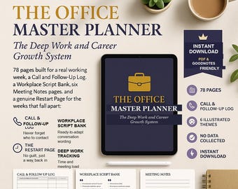 Office Master Planner PDF | Call Follow-Up Log & Deep Work Tracker | Undated | GoodNotes Any Device