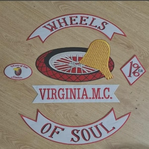 Wheels of Soul MC Patch Set – Virginia, 1%er Diamond Emblem