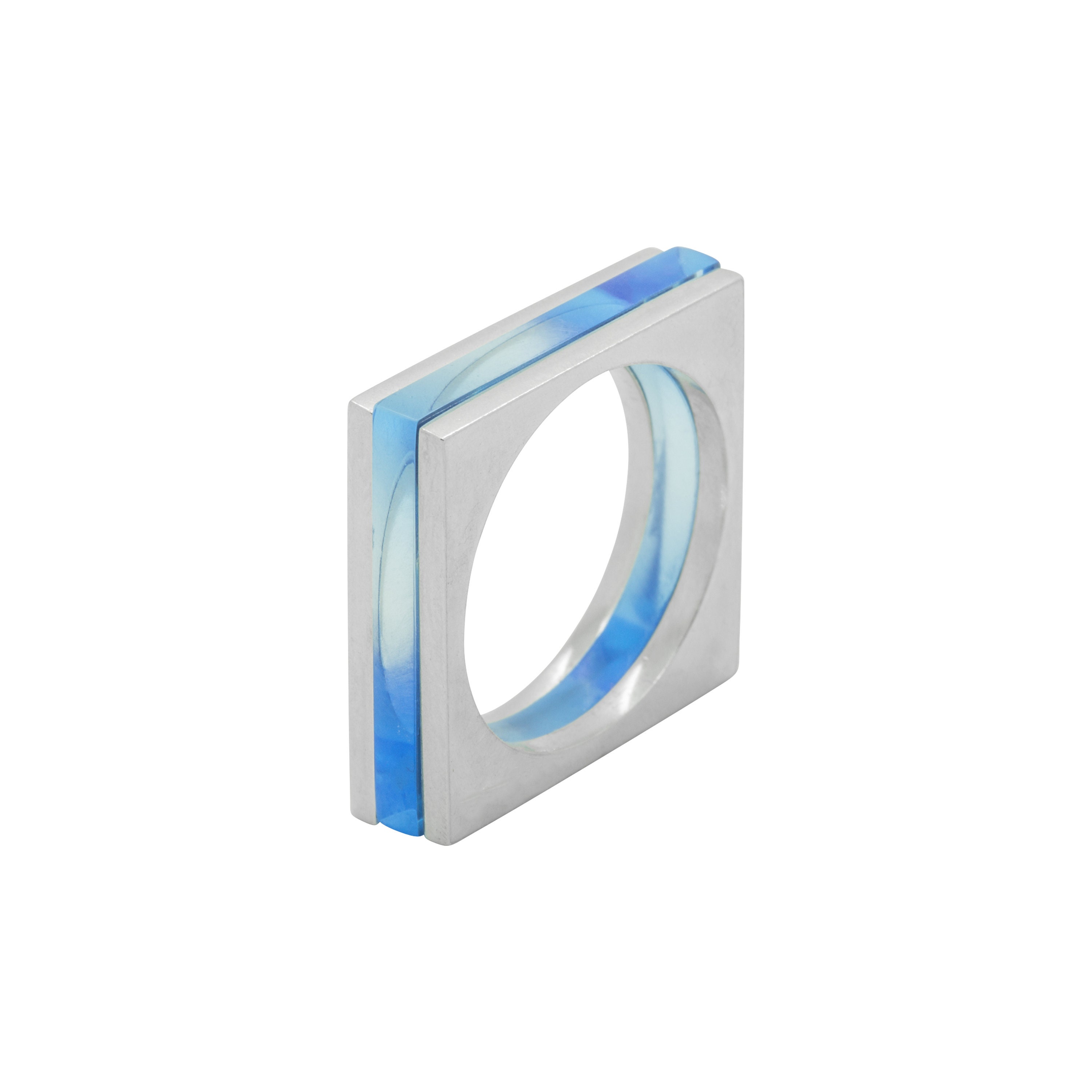 Stackable Square Rings Stackable Square Rings Geometric Square Silver Rings Colourful Acrylic ...