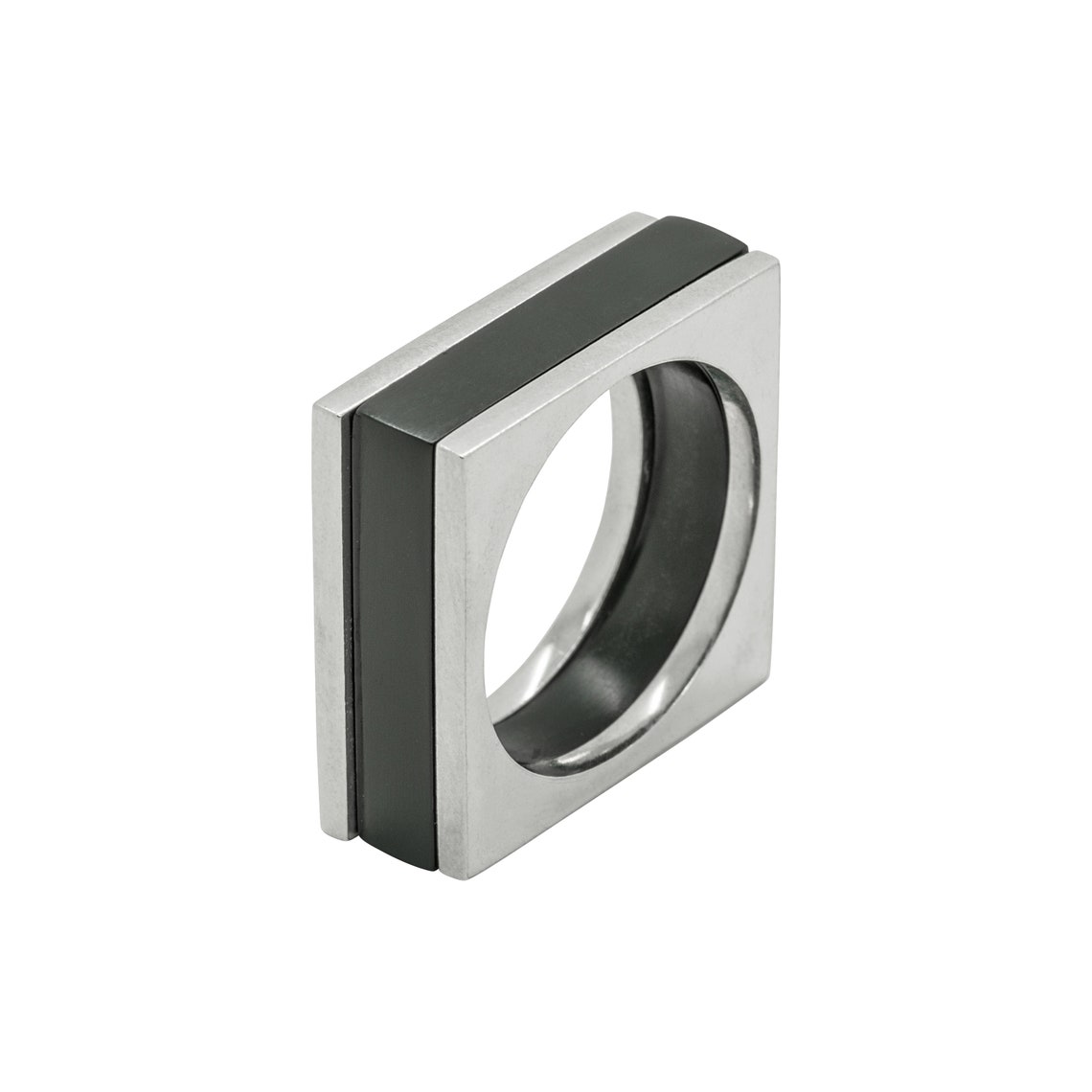 Stackable Square Rings Stackable Square Rings Geometric Square Silver Rings Colourful Acrylic ...