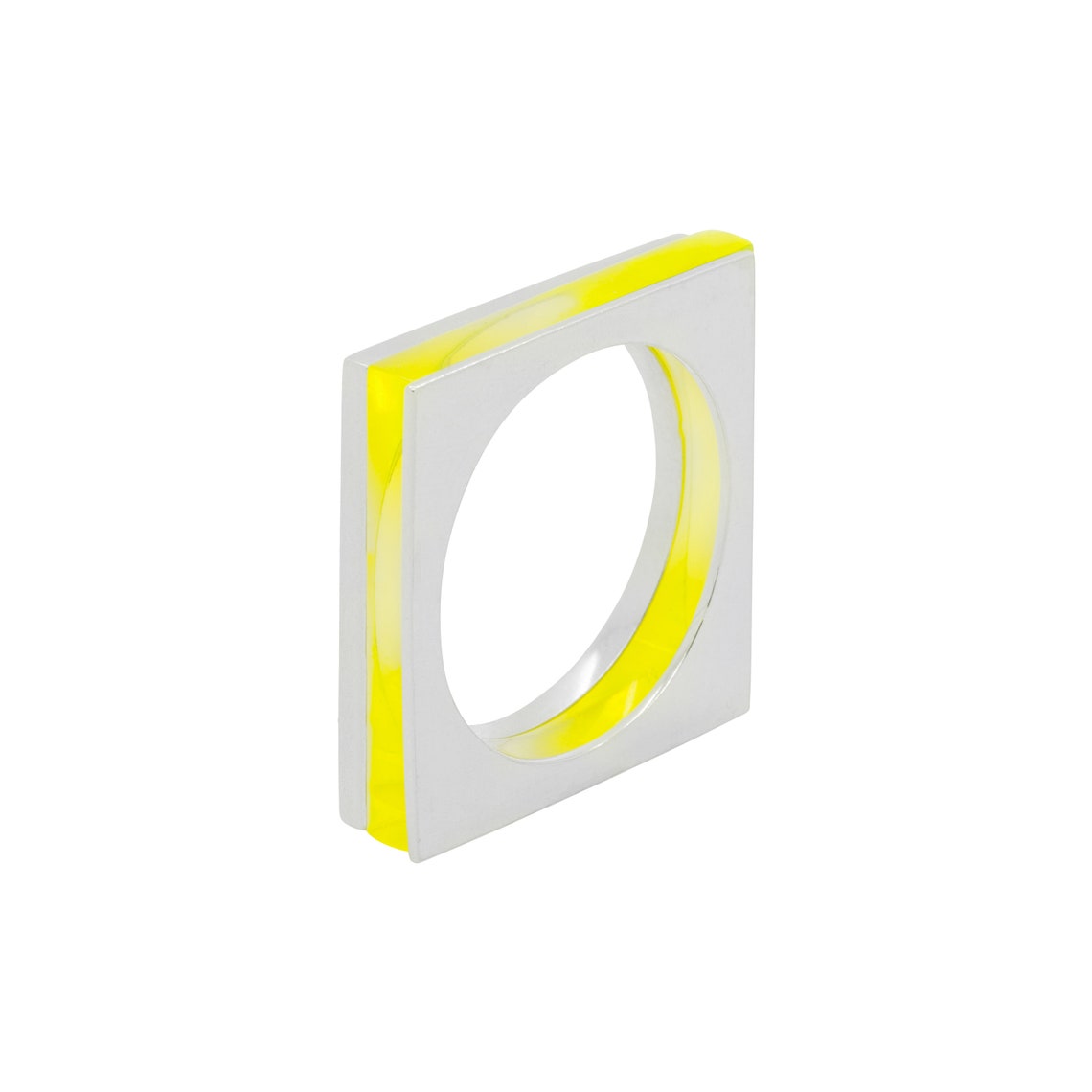 Stackable Square Rings Stackable Square Rings Geometric Square Silver Rings Colourful Acrylic ...
