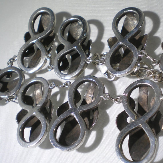 Vintage Sterling Silver Leaf Motif Bold Necklace … - image 8